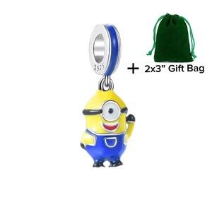 Little Yellow Movie Character Dangle Charm | 925 Silver | Brand New